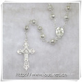 Religious Empty Metal Beads Rosaries with Virgin Mary Connector and Cross (IO-cr379)